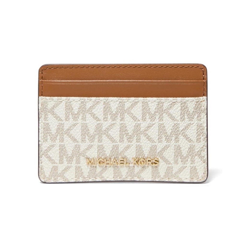 New Michael Kors Brown and Cream Card Wallet